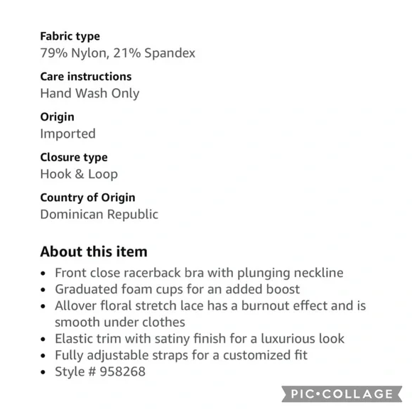 NWT B. Tempt’d by Wacoal Pink Lace Padded Front Close Push Up Racer Back Bra 38D - Picture 10 of 10